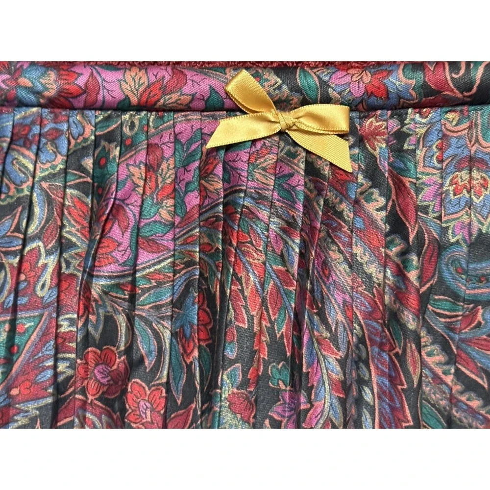 Martex Vtg Towel Set Pleated Paisley Burgundy Bath Hand Floral Cottage‎ 80s 90s